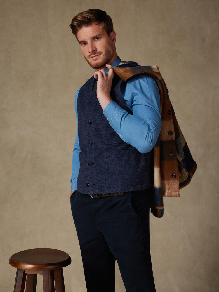 Romeo navy waistcoat