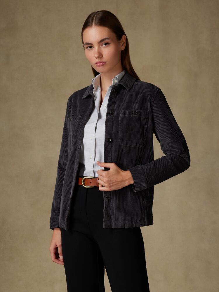 Woman's carbon velvet overshirt