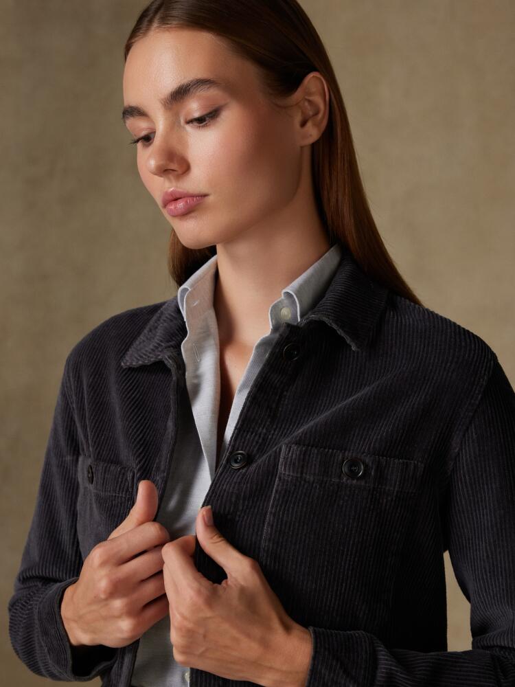 Woman's carbon velvet overshirt