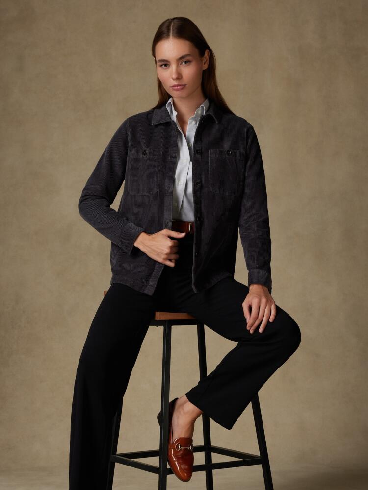 Woman's carbon velvet overshirt