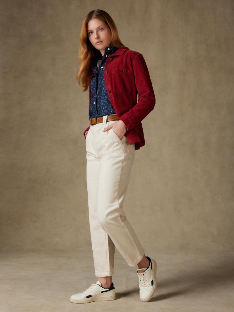 Woman's burgundy velvet overshirt