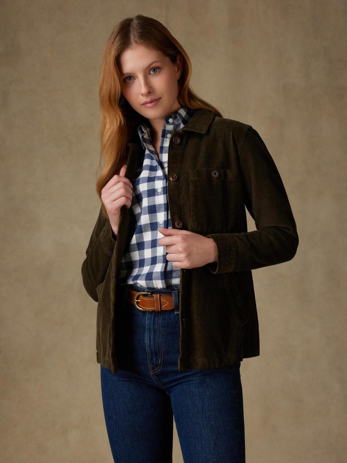 Sovracamicie donna in velluto kaki