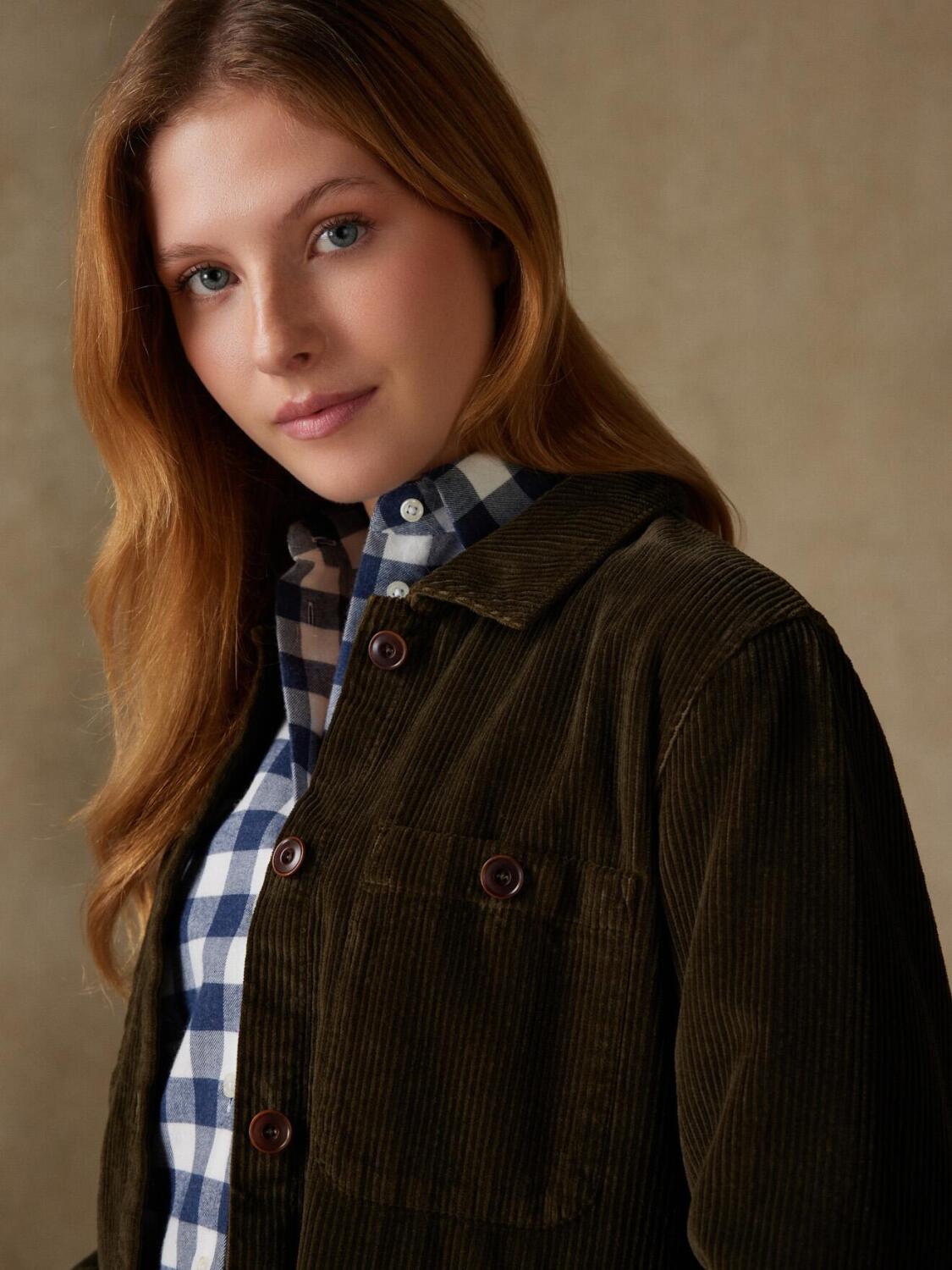 Sovracamicie donna in velluto kaki