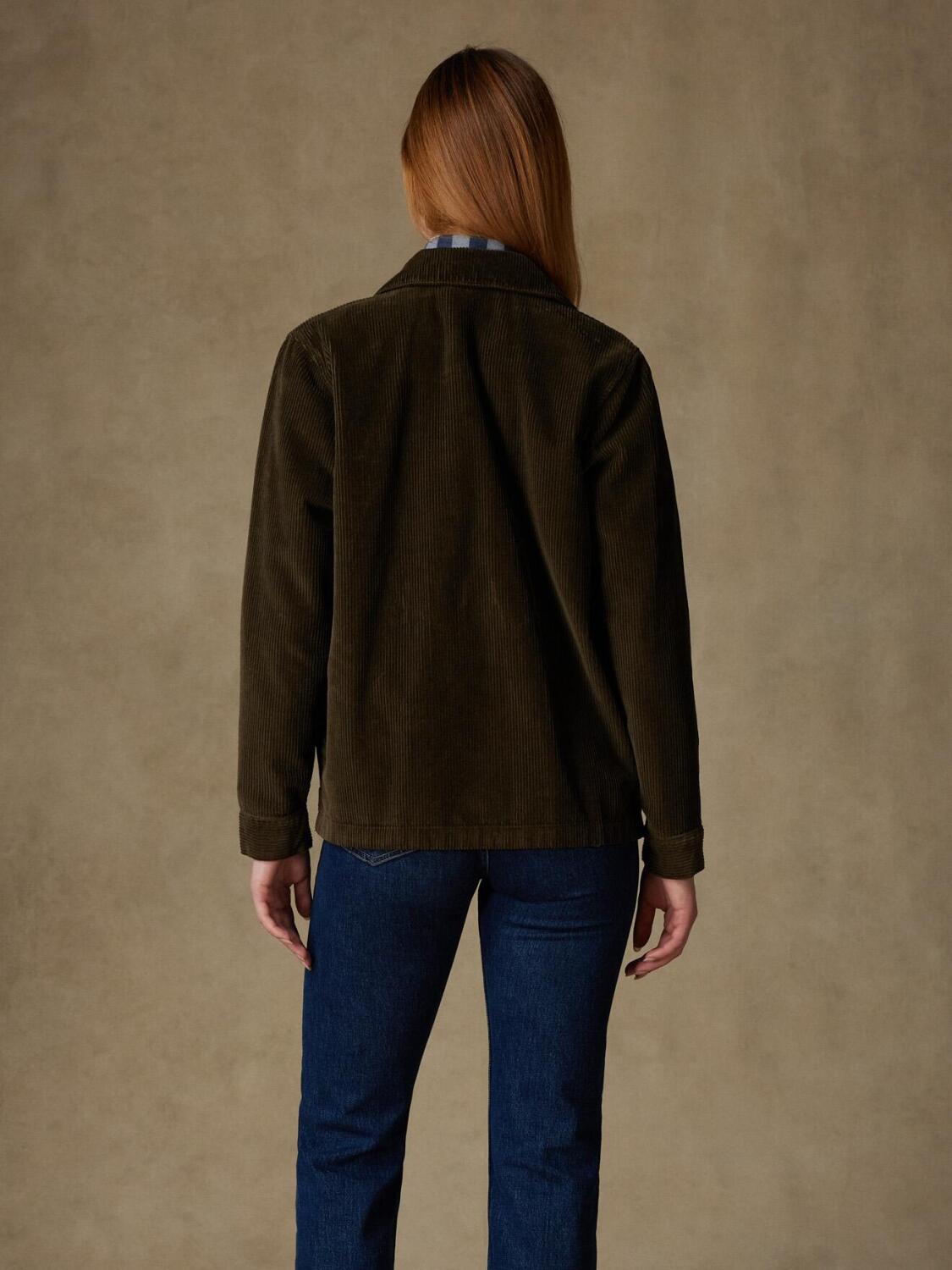 Sovracamicie donna in velluto kaki