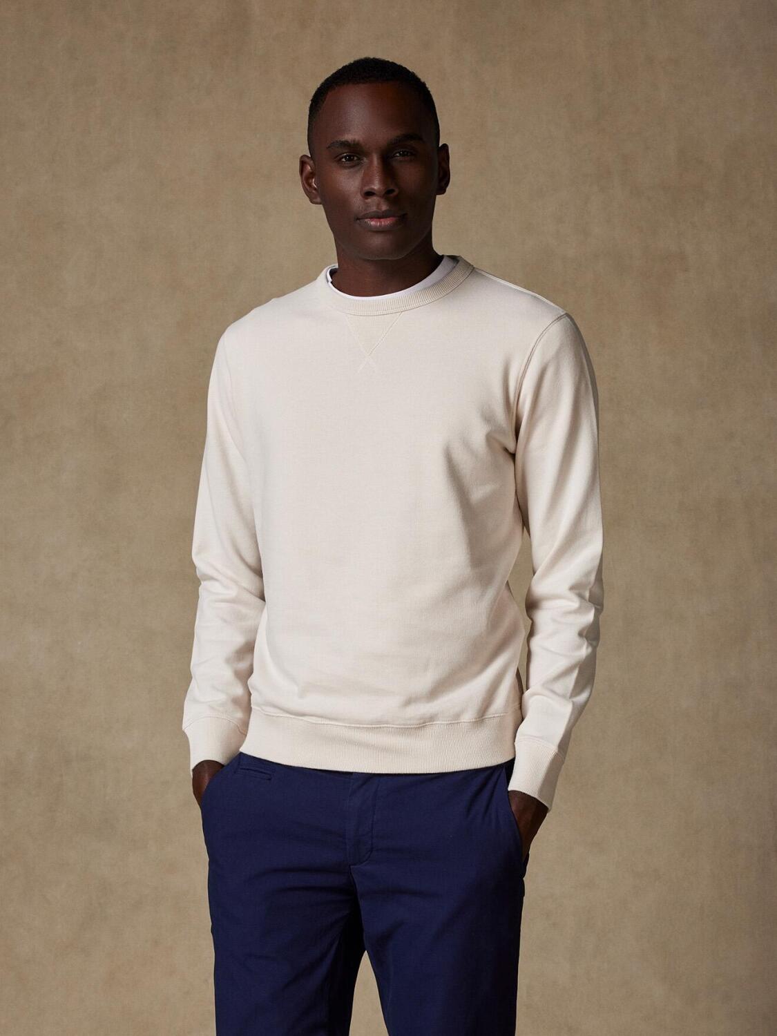 Sweat Fleece en coton crème