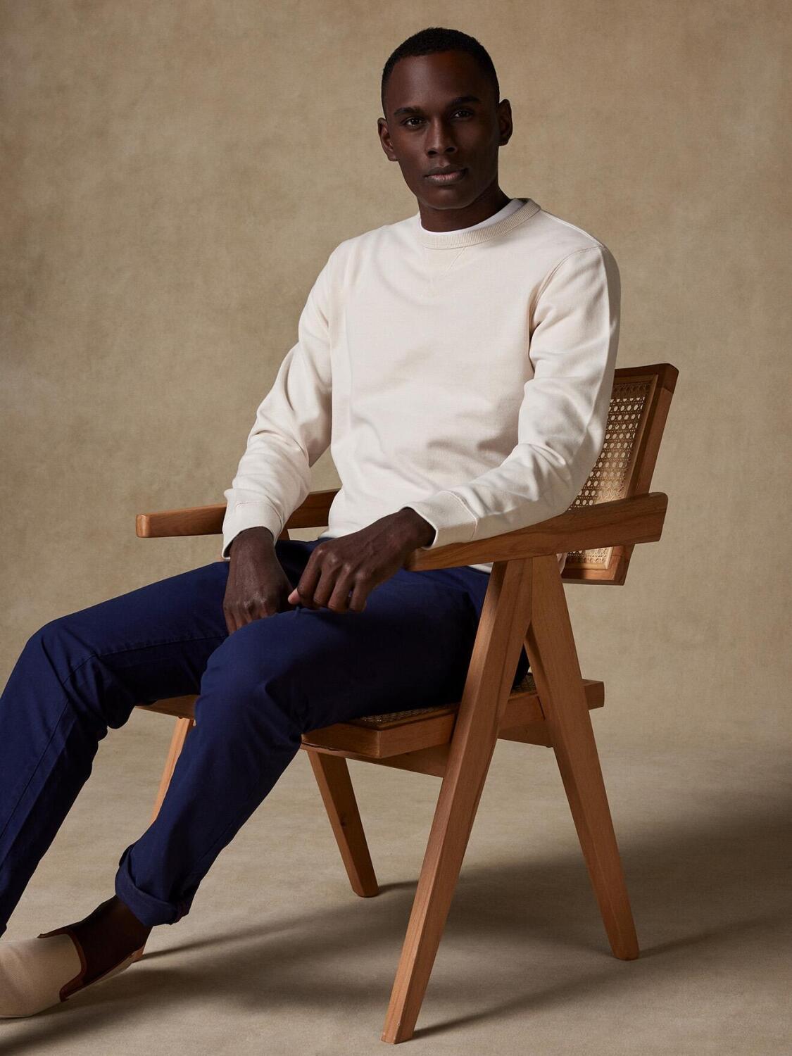 Sweat Fleece en coton crème