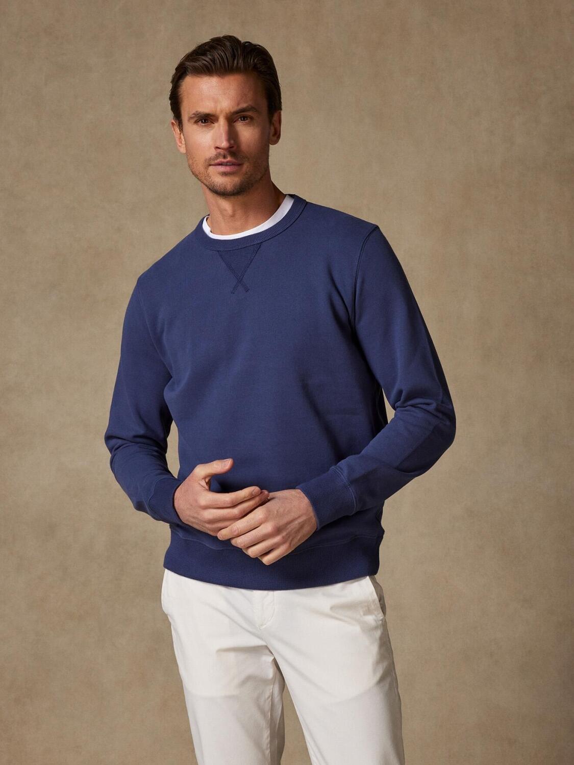 Felpa in coton marine