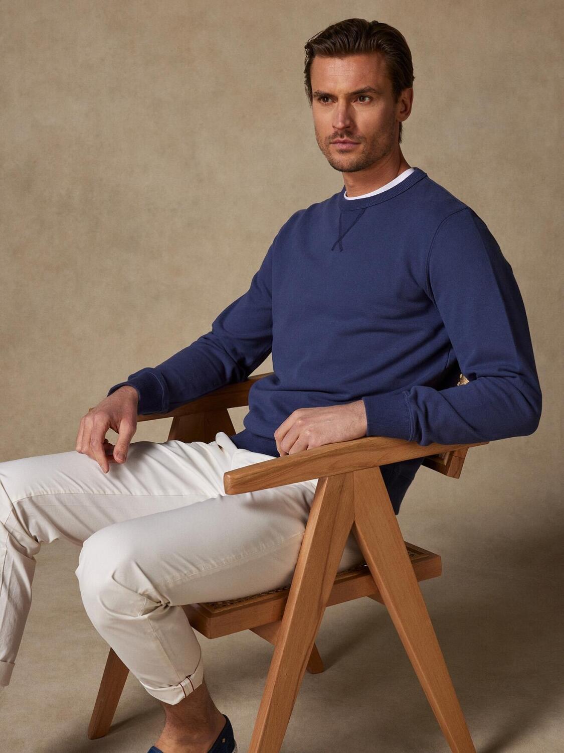 Felpa in coton marine