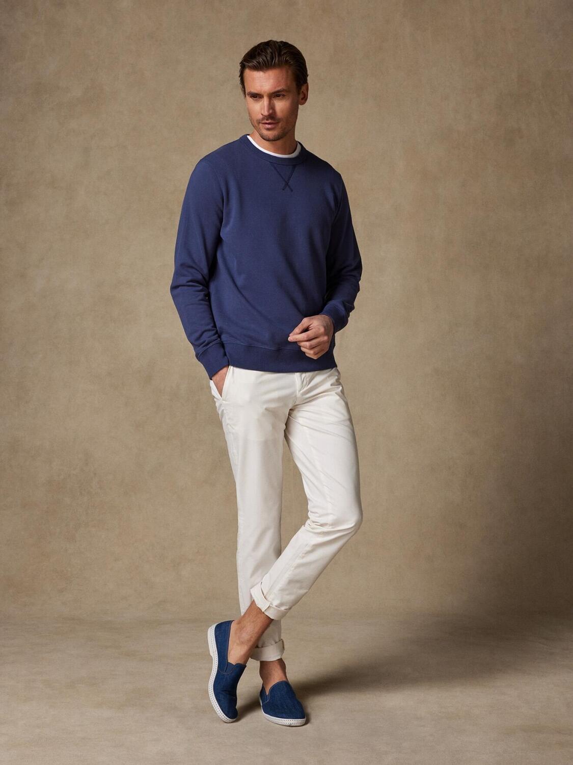 Felpa in coton marine