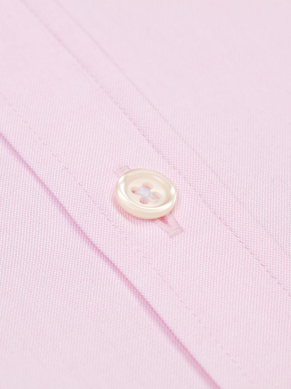 Chemise cintrée en pin point rose - Poignets Mousquetaires