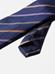 Cravate en soie marine à rayures multicolores