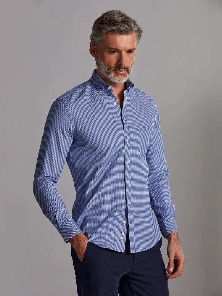 Max blue twill shirt - Button-down collar