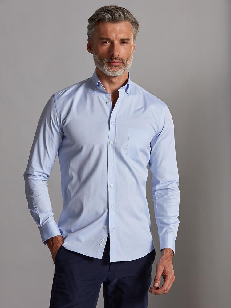 Sky blue pinpoint shirt - Button-down collar