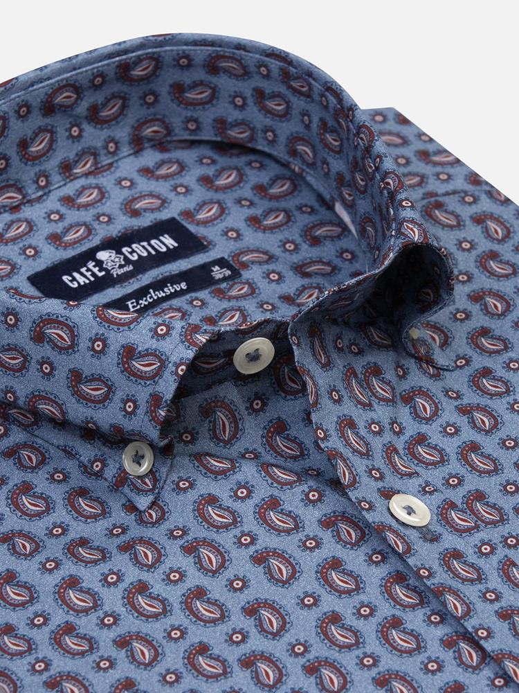 Chase paisley slim fit shirt - Button-down collar