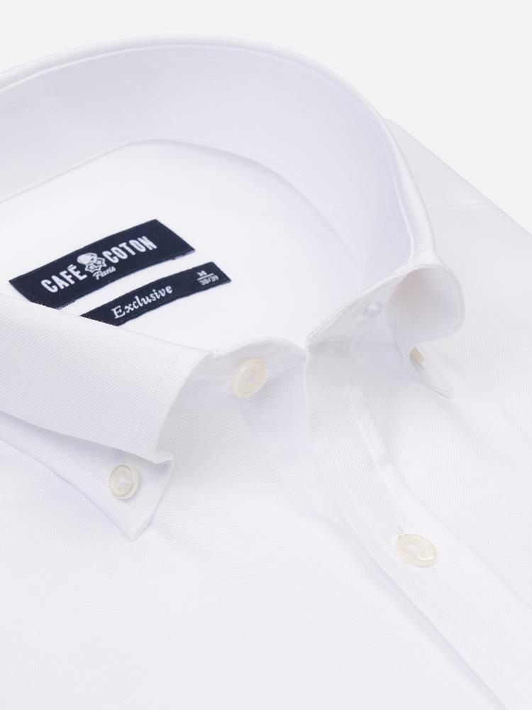 White oxford slim fit shirt - Button-down collar
