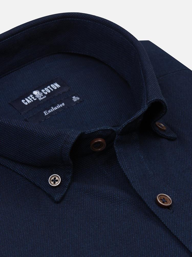 Windsor oxford denim slim fit shirt - Button-down collar