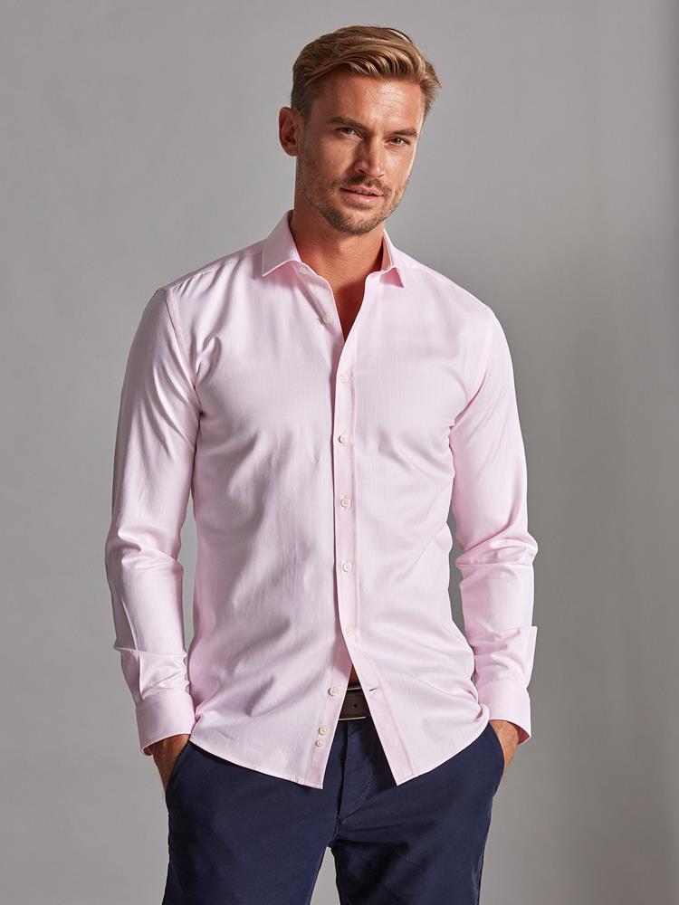 Pink herringbone shirt