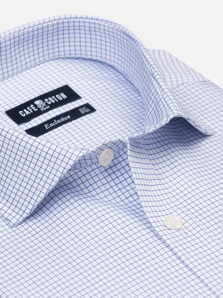 Gill blue checked slim fit shirt