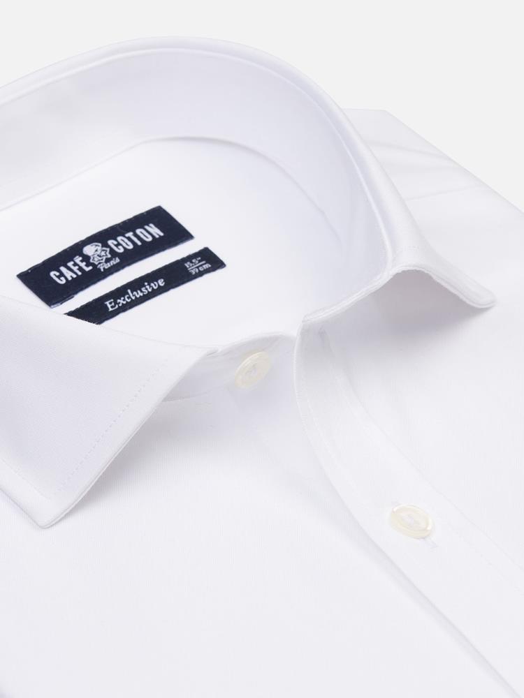 White pinpoint slim fit shirt - Extra long sleeves