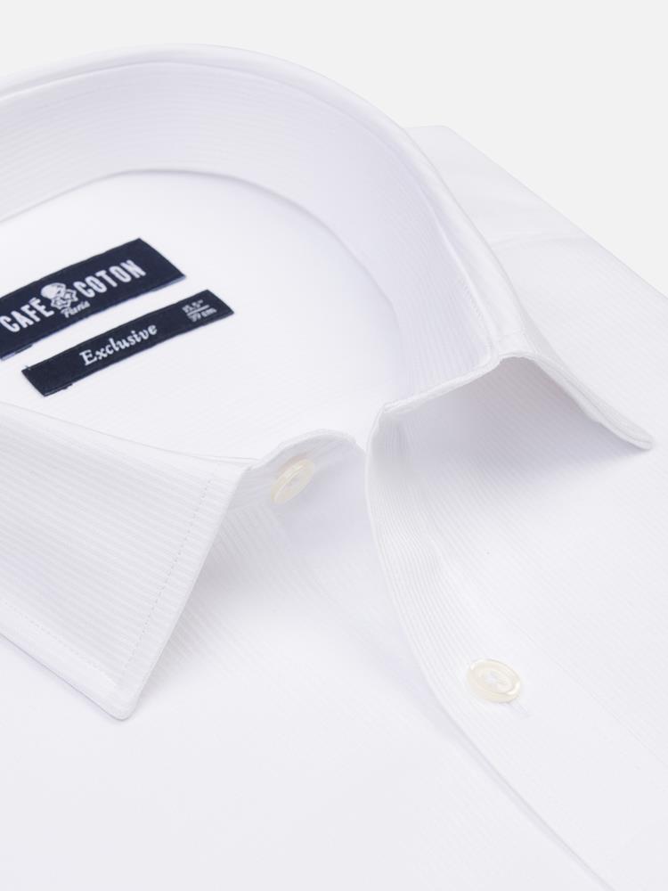 White piqué slim fit shirt - Small collar
