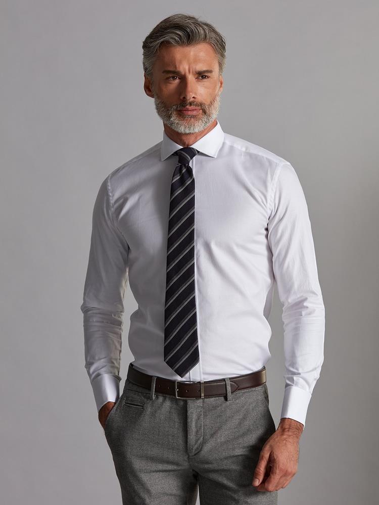 White oxford slim fit shirt - Musketeer cuffs