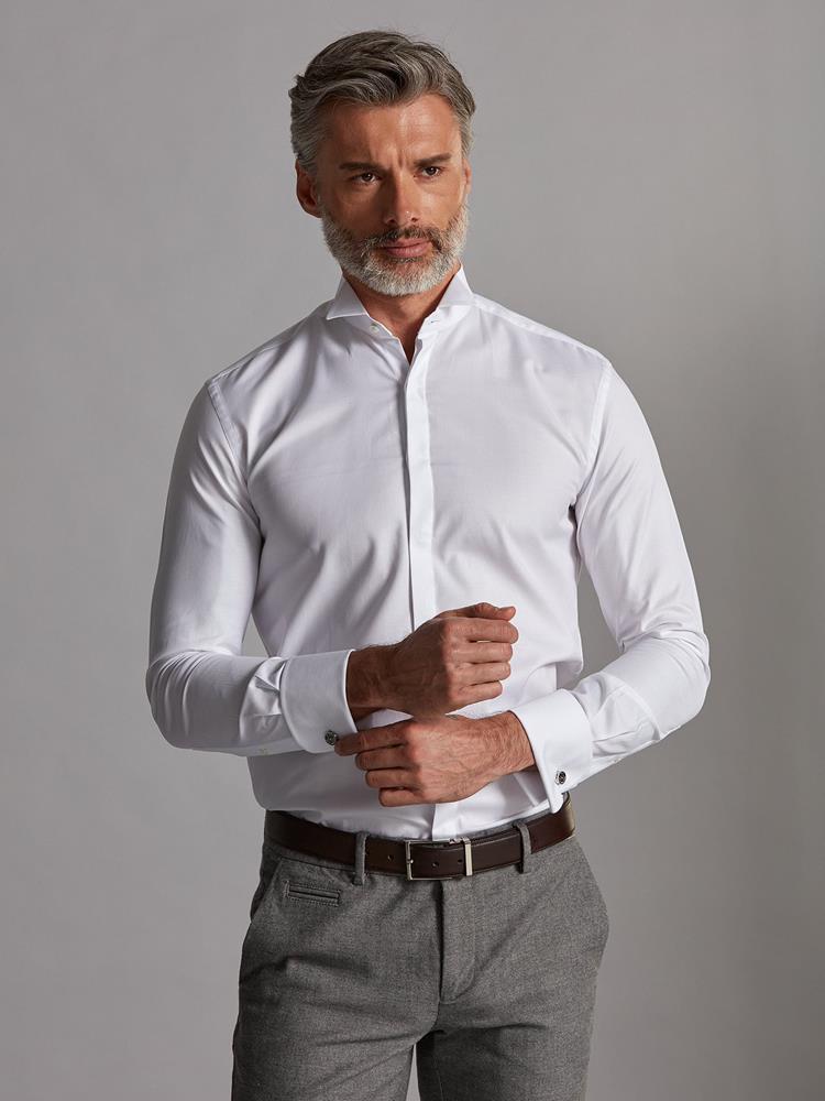 Royal white pinpoint shirt - Wingtip collar
