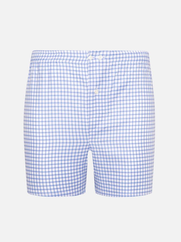 Curt sky blue checkered boxer shorts