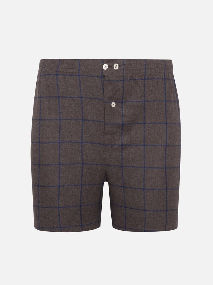 Eddy flannel boxer shorts with grey checks
