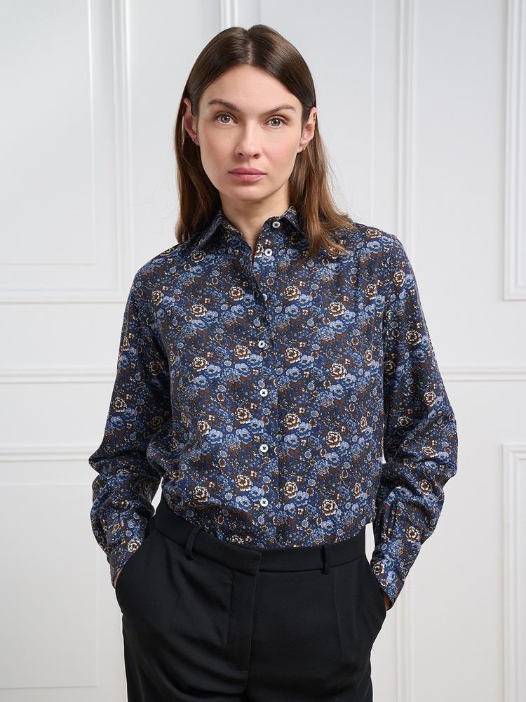 Hélène Camel shirt with floral print