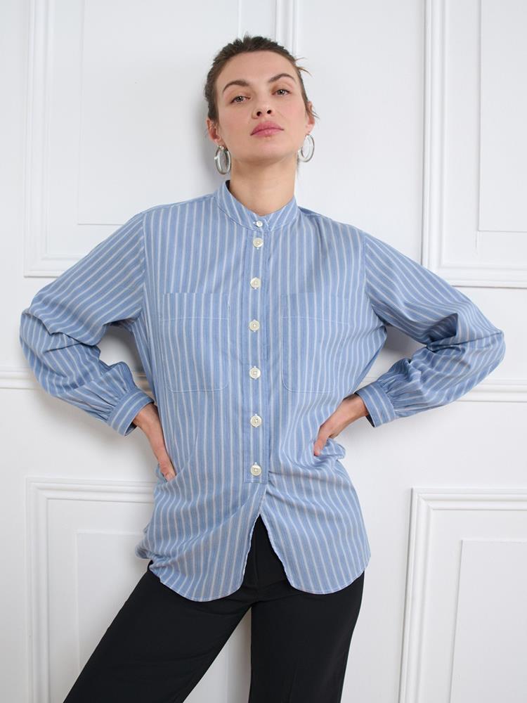 Cightted shirt in Oxford Royal Ciel