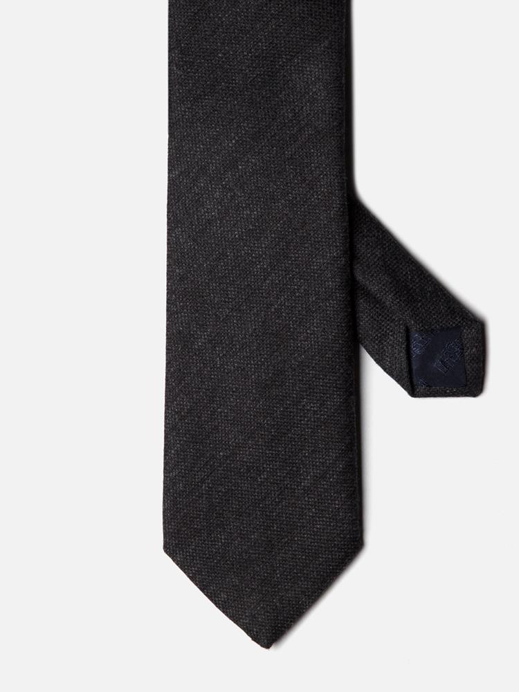 Grey silk and wook tie