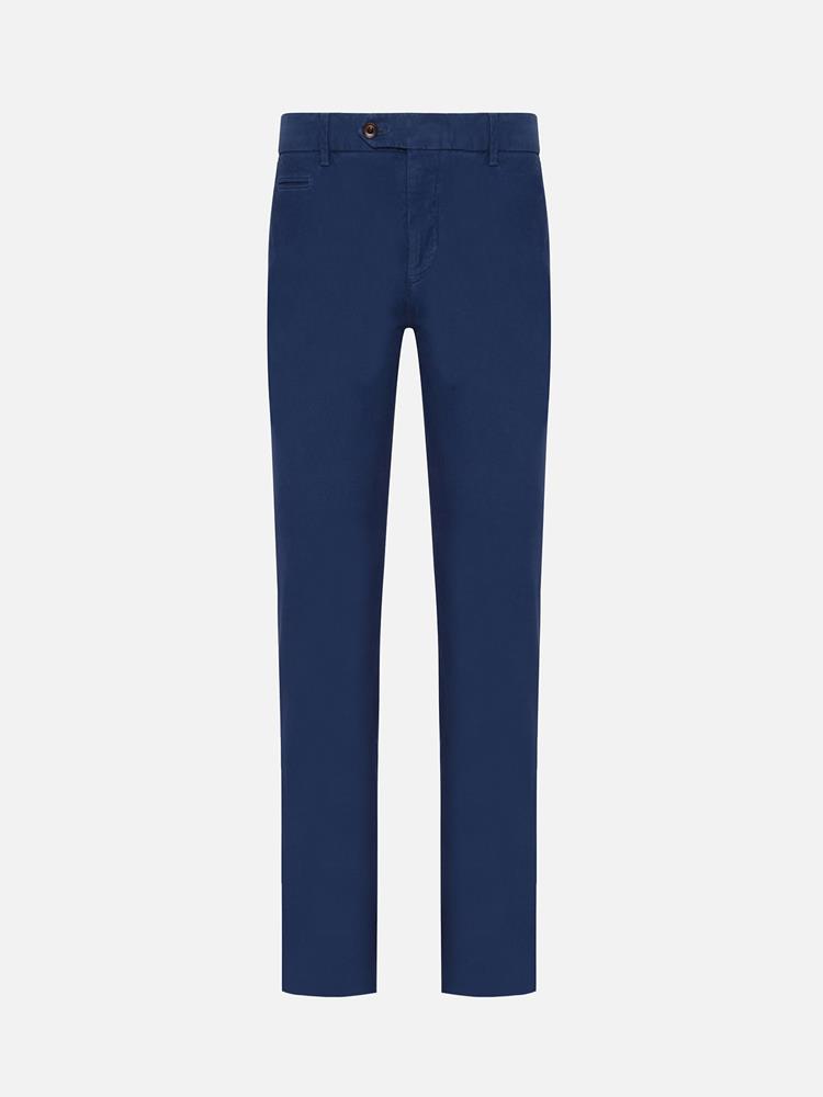 Cobalt coloured chino trousers